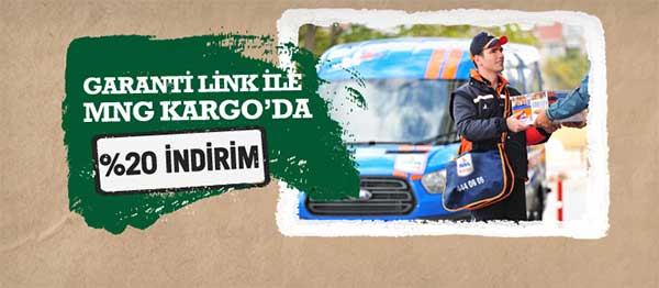Garanti Link MNG kargo %20 indirim kampanyası
