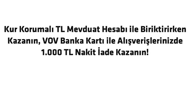 Kur korumalı mevduat hesabı açmak isteyene 1000 TL nakit hediye