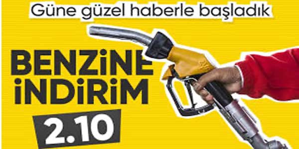 Benzinde 2.10₺ indirim depoları bekletelim
